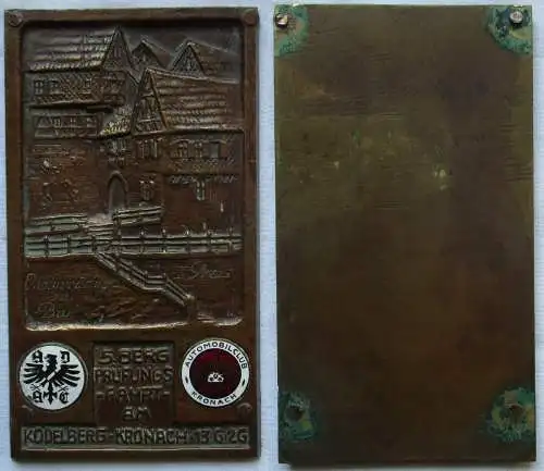 Bronze Plakette 5.Berg Prüfungsfahrt am Köddelberg Kronach 13.6.1926 (144686)
