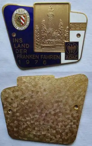 Plakette ADAC "Ins Land der Franken fahren" 1.Nürnberger Auto.Club 1976 (166628)