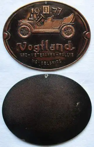 seltene DDR Plakette III.Vogtland KFZ-Veteranen Rallye MC Oelsnitz 1977 (166354)