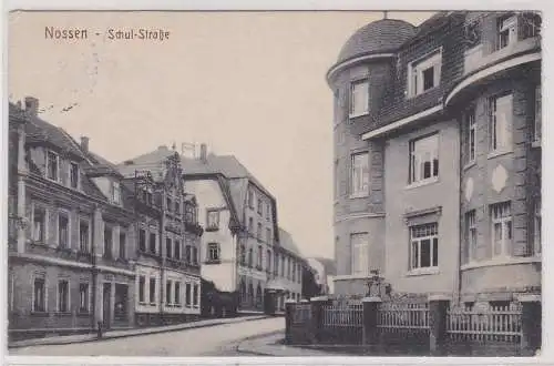 60518 Feldpost AK Nossen - Schul-Straße, Straßenansicht 1917
