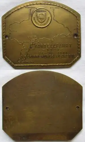 Messing Erinnerungs-Plakette Kartellfahrt Deutsche Autobobilclub 1927 (166044)