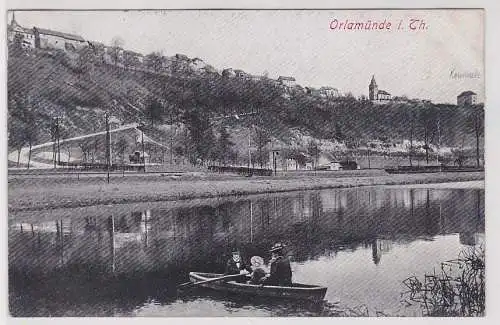 13184 AK Orlamünde in Thüringen - Flusspartie mit Ruderboottour 1916