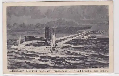 00188 AK "Strassburg" beschiesst englisches Torpedoboot C17 & versenkt es 1916