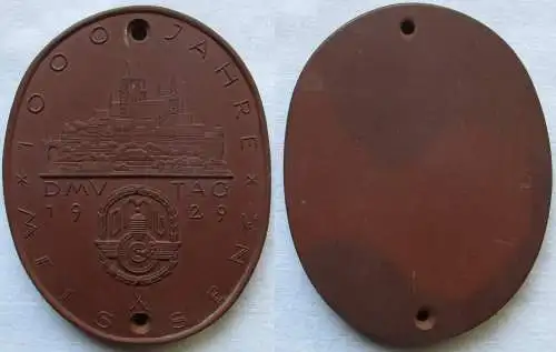 Porzellan Plakette 3.Dt. Motorsport Verband 1000 Jahre Meissen 1929 (140935)