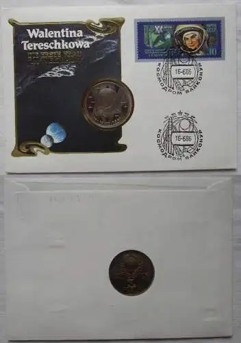 Numisbrief 1 Rubel UdSSR Kosmonautin Valentina Tereschkowa 1983 Stgl. (119149)