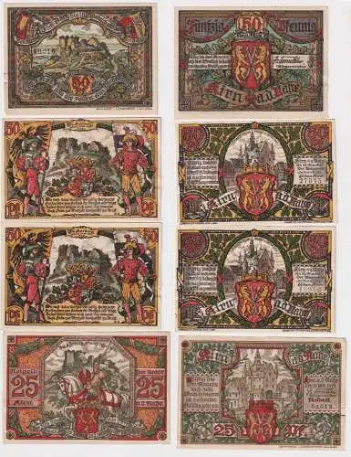 4 Banknoten Notgeld der Stadt Kirn an der Nahe 1919/20 (168900)