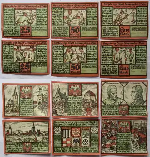 6 Banknoten Notgeld Stadt Sömmerda Zündnadelgeld 1921 (169196)