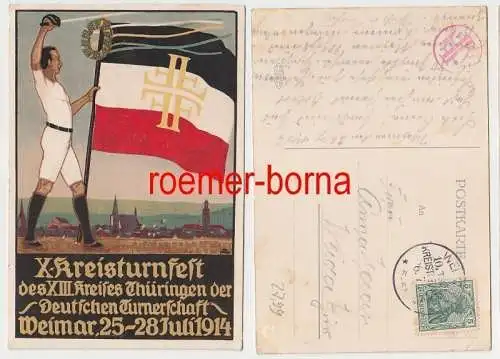 907165 Künstler Ak X. Kreisturnfest Weimar 25.-28. Juli 1914