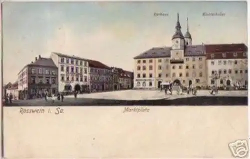 17713 Ak Rosswein in Sa. Marktplatz Klosterkeller 1907