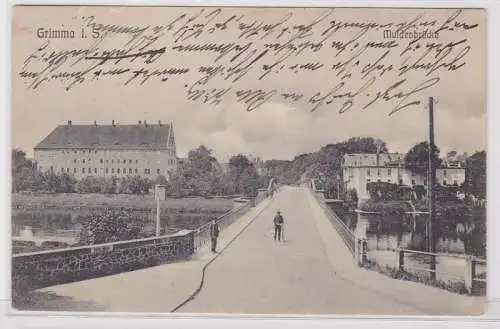 73083 Ak Grimma in Sachsen Muldebrücke 1911