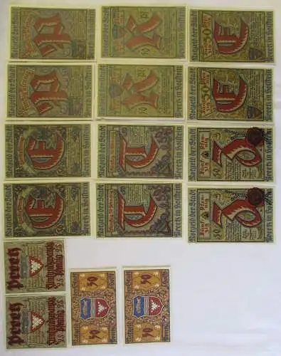16 Banknoten Notgeld Stadt Preetz in Holstein 1921 (115417)