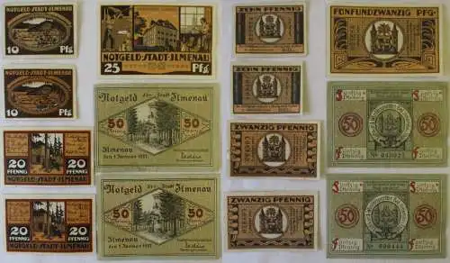 7 Banknoten Notgeld der Stadt Ilmenau 1921 (162721)