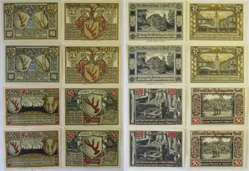 8 Banknoten Notgeld Stadt Forst in der Lausitz 1.7.1921 (150591)