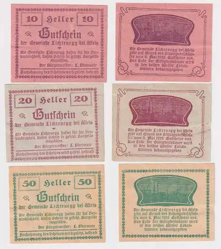 10, 20 und 50  Heller Banknote Lichtenegg bei Wels (168776)