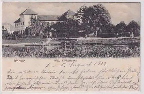 93093 Ak Wörlitz Hotel Eichenkranz 1902