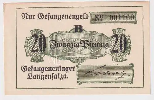 20 Pfennig Banknote Gefangenenlager Langensalza 1.Weltkrieg (150852)