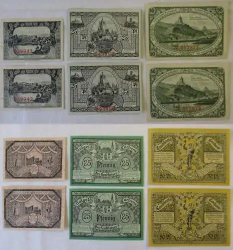 2x 10,35,50 Pfennig Banknoten Notgeld Landkreis Cochem April 1921 (165030)