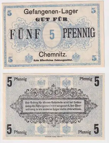 5 Pfennig Banknote Gefangenenlager Chemnitz 1.Weltkrieg (155098)
