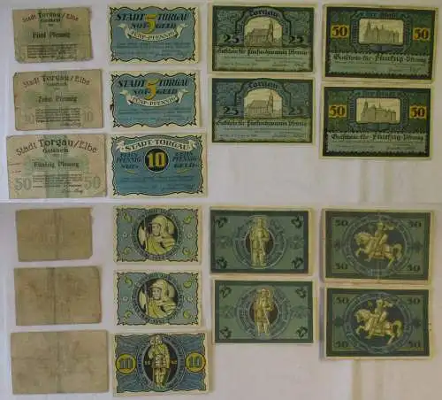 10 Banknoten Notgeld der Stadt Torgau 1920/1921 (163503)