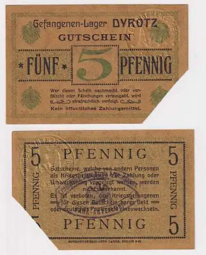 5 Pfennig Banknote Gefangenenlager Dyrotz 1.Weltkrieg (154151)