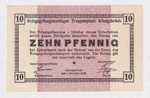 10 Pfennig Banknote Kriegsgefangenlager Truppenplatz Königsbrück 1915 (154262)