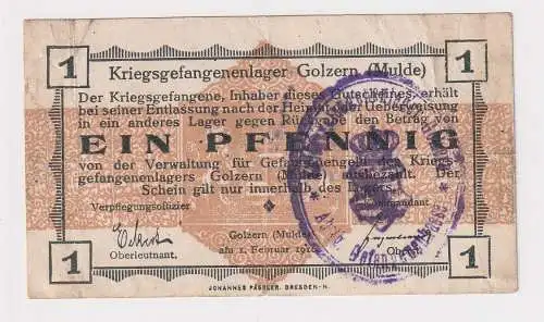 1 Pfennig Banknote Kriegsgefangenenlager Golzern Mulde 1.Weltkrieg (150472)