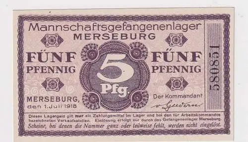 5 Pfennig Banknote Mannschaftsgefangenlager Merseburg 1.1.1916 (159155)