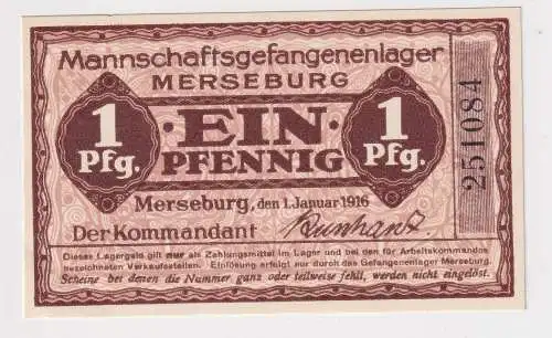 1 Pfennig Banknote Mannschaftsgefangenlager Merseburg 1.1.1916 (157134)