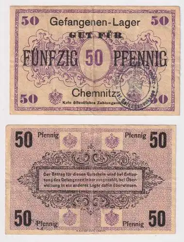 50 Pfennig Banknote Gefangenenlager Chemnitz 1.Weltkrieg (151460)
