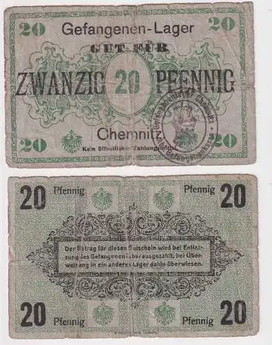 20 Pfennig Banknote Gefangenenlager Chemnitz 1.Weltkrieg (154106)