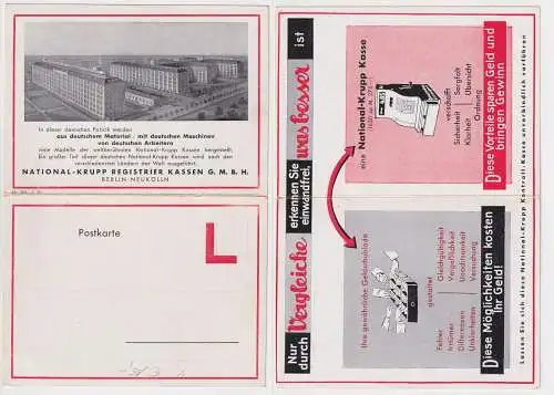 907120 Doppel Klapp Ak Werbung Fa. National-Krupp Register Kassen Berlin um 1935