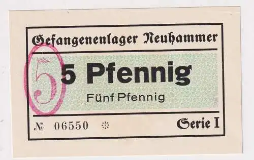 5 Pfennig Banknote Gefangenlager Neuhammer 1.Weltkrieg (155584)
