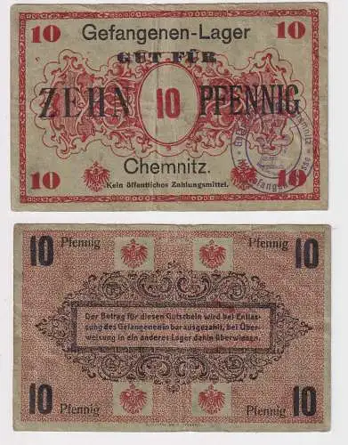 10 Pfennig Banknote Gefangenenlager Chemnitz 1.Weltkrieg (159195)