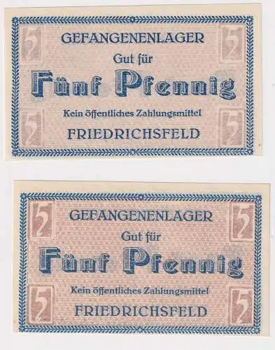 5 Pfennig Banknote Gefangenenlager Friedrichsfeld 1.Weltkrieg (159890)