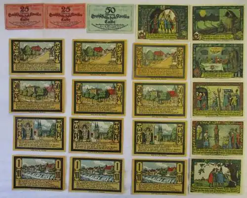 19 Banknoten Notgeld der Stadt Calbe an der Saale um 1917 (106079)