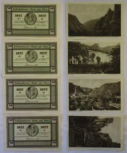 6 Banknoten Notgeld Gebirgskurort Thale Harz 1921 (169064)