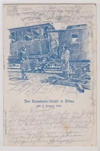 98034 Ak Der Eisenbahn-Unfall in Zittau am 05.01.1902