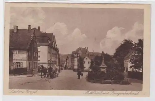 94933 Ak Lauter im Erzgebirge Mitteldorf mit Kriegerdenkmal 1923