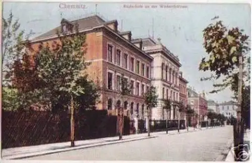 17861 Ak Chemnitz Realschule an der Wielandstraße 1906