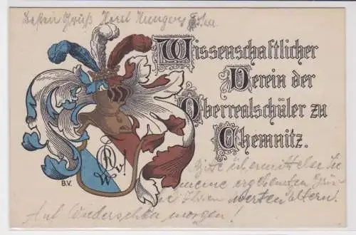 98046 Studentika Ak Wissenschaftlicher Verein der Oberrealschüler zu Chemnitz