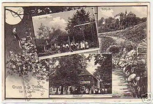 07025 Ak Gruß aus Döben bei Grimma Gasthof usw. 1909