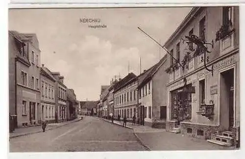 41130 Ak Nerchau Hauptstrasse mit Geschäften um 1910