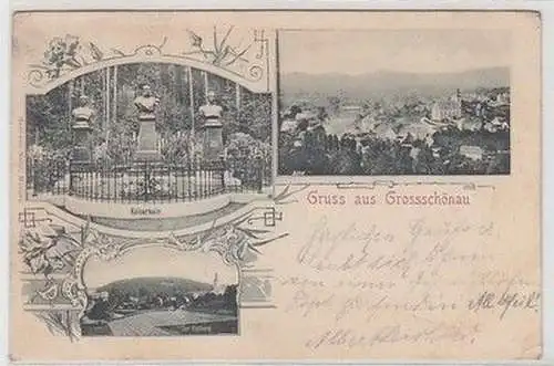 59079 Mehrbild Ak Gruß aus Großschönau Kaiserhain, Totalansicht, Hutberg 1900