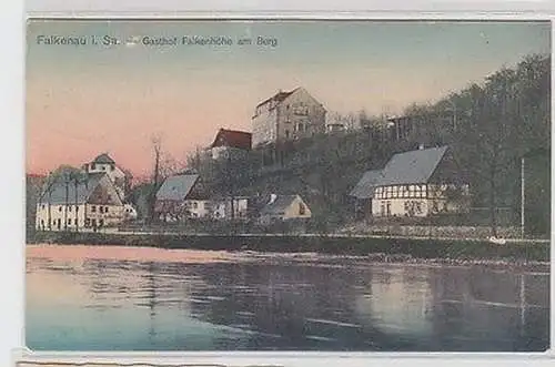 61603 Feldpost Ak Falkenau in Sachsen Gasthof Falkenhöhe am Berg 1918