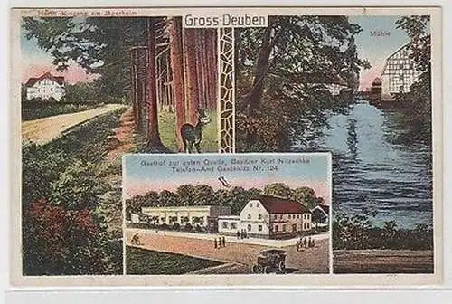 67056 Mehrbild Ak Groß-Deuben Gasthof zur guten Quelle, Jägerheim, Mühle 1929