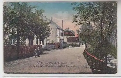 65710 Ak Gruß aus Oberbobritzsch Partie b. Uhrmachergeschäft Bruno Löser um 1910