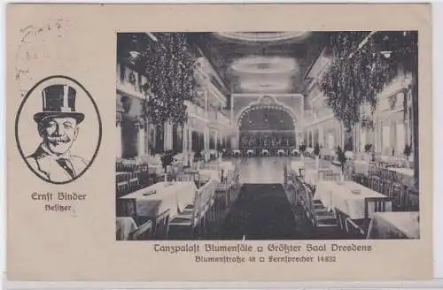 69396 Ak Tanzpalast Blumensäle größter Saal Dresdens 1926