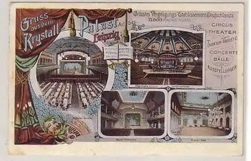 31/3 Ak Gruß aus dem Krystall Palast Leipzig 1910