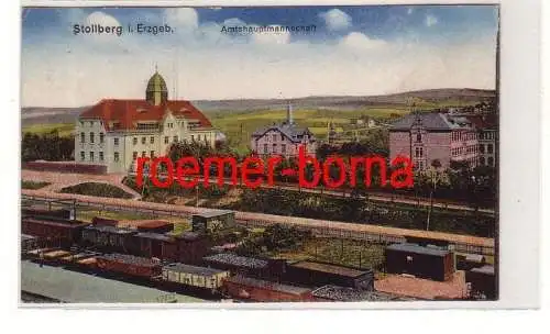 48582 Ak Stollberg im Erzgebirge Amtshauptmannschaft und Bahnanlagen 1928