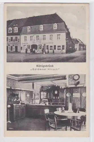 92400 AK Königsbrück 'Goldener Hirsch' & Installations-Geschäft Otto Hummel 1931